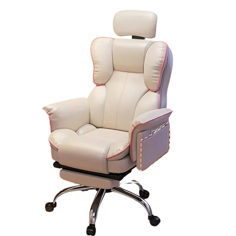 Cream Gaming Gaming Chairs Stretch Leather Office Relaxing Recliner Gaming Relax Reclining Armchairs Entrance Hall New