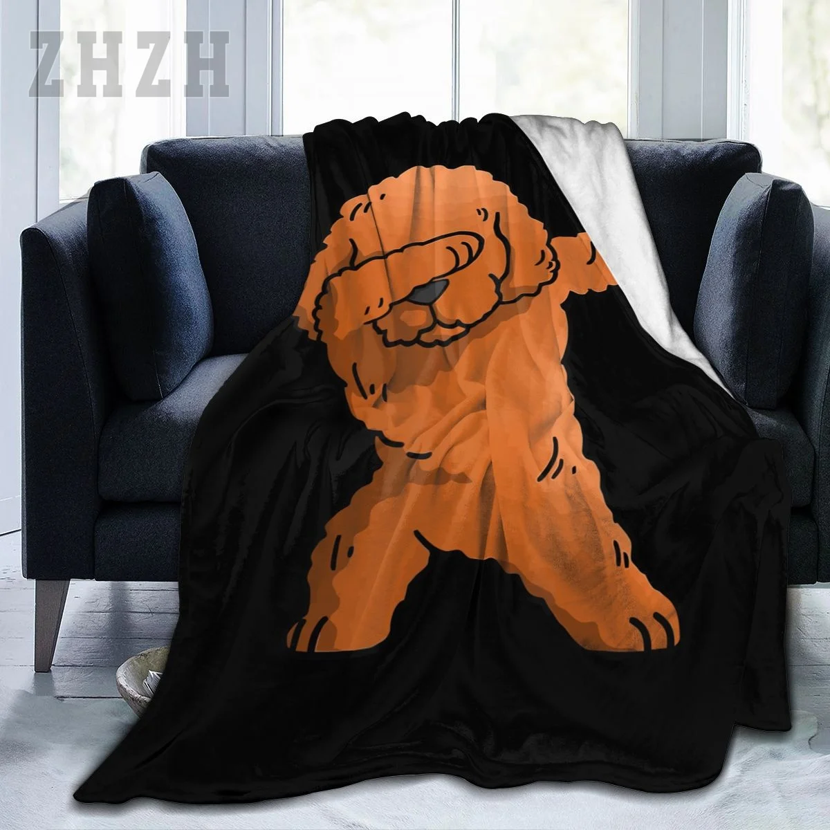 Blanket Dabbing Toy Poodle Dab Dance Funny Dog Gift Flannel Multifunction Outdoor Camping Sofa Cover Keep Warm