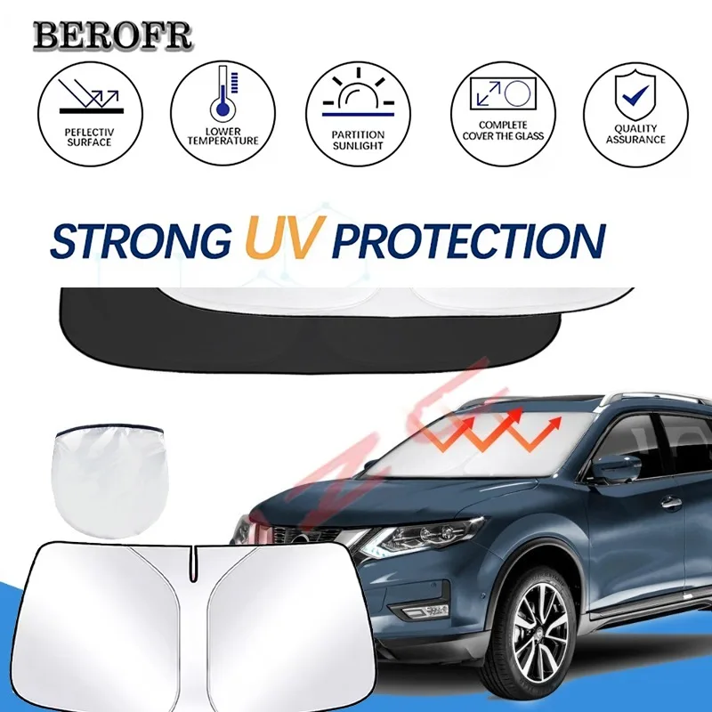 Car Windshield Sun Shade for Nissan X-trail T30 T31 T32 Xtrail Sunshade Sun Visor Protector Foldable Blocks UV Rays Accessories