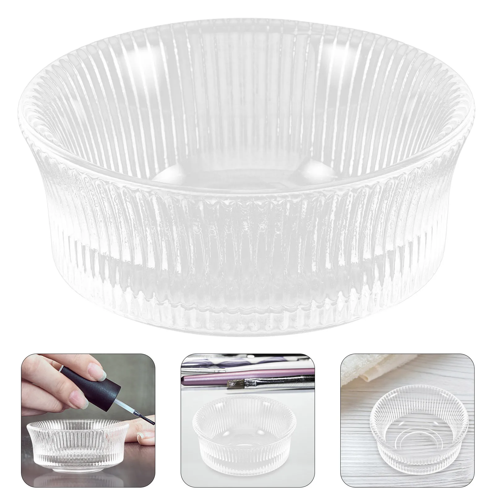 Plato para uñas, vaso de vidrio para aplicación de uñas acrílicas, mezcla de polvo, brillo, plato Dappen, contenedor de suministros de arte para manicura