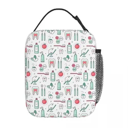 Dental Accessories Scientific Teeth Dentist Insulated Lunch Bags Stomatology Orthodontics Tooth Theme Food Box Thermal Cooler