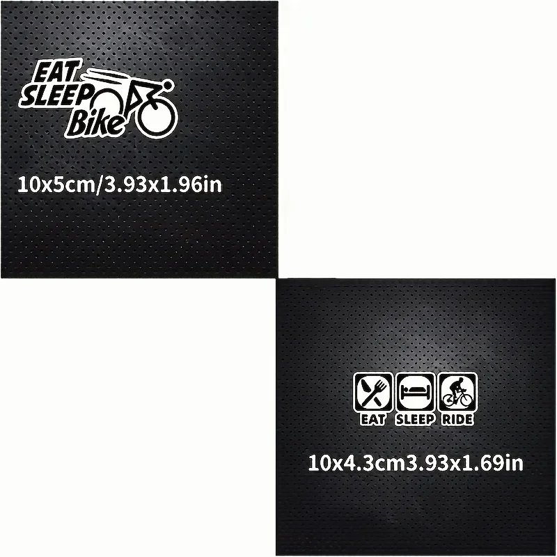 สติกเกอร์ชุด 1 ชิ้น ลาย “กิน นอน ปั่นจักรยาน/ขี่มอเตอร์ไซค์” สำหรับตกแต่งรถมอเตอร์ไซค์และรถยนต์ สไตล์นักขี่มอเตอร์ไซค์ - อุปกรณ์ตกแต่งลายสติกเกอร์