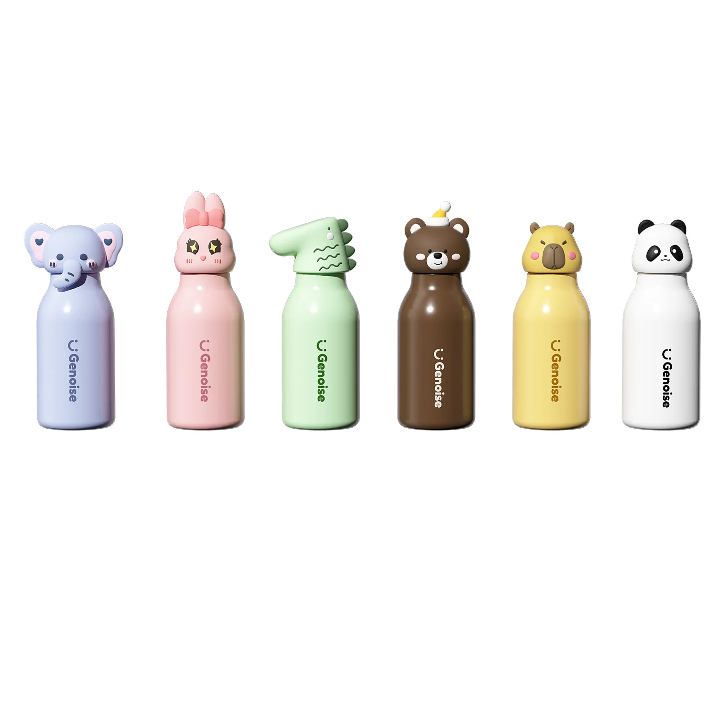 Children Insulated Water Bottle 316 Stainless Steel Vacuum Flask Cute Bear Elephant Panda Rabbit Dinosaur Lid Thermal Cup Mug