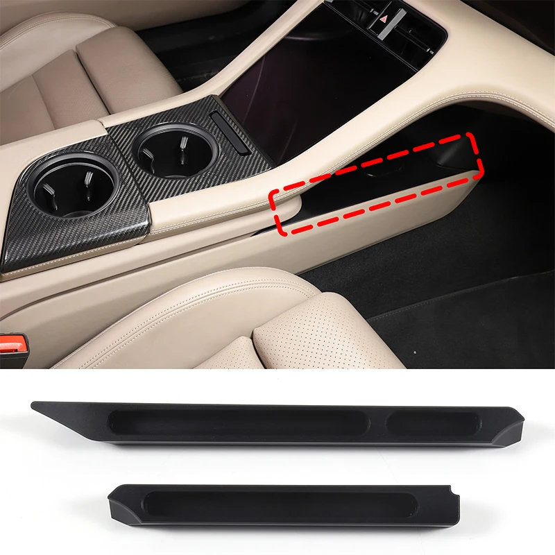 Storage Box Under the Center Console for Porsche Taycan 2019-2022 Car Side Storage Box Aluminum Alloy Accessories 2 Pcs