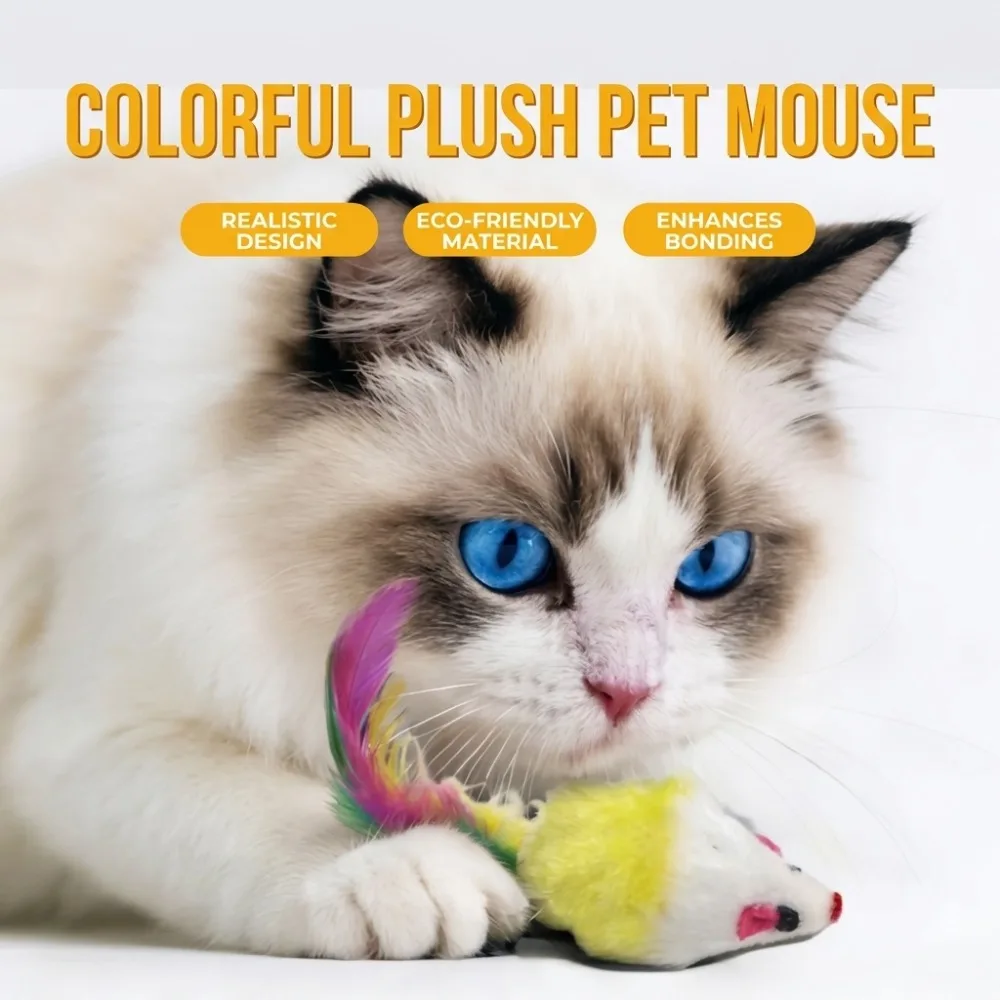 10 jouets en peluche pour chat en forme de souris à longue queue, jouets pour chat de couleur aléatoire, jouets à mâcher en forme d'arête de poisson, jouets interactifs pour le nettoyage des dents, jouets durables