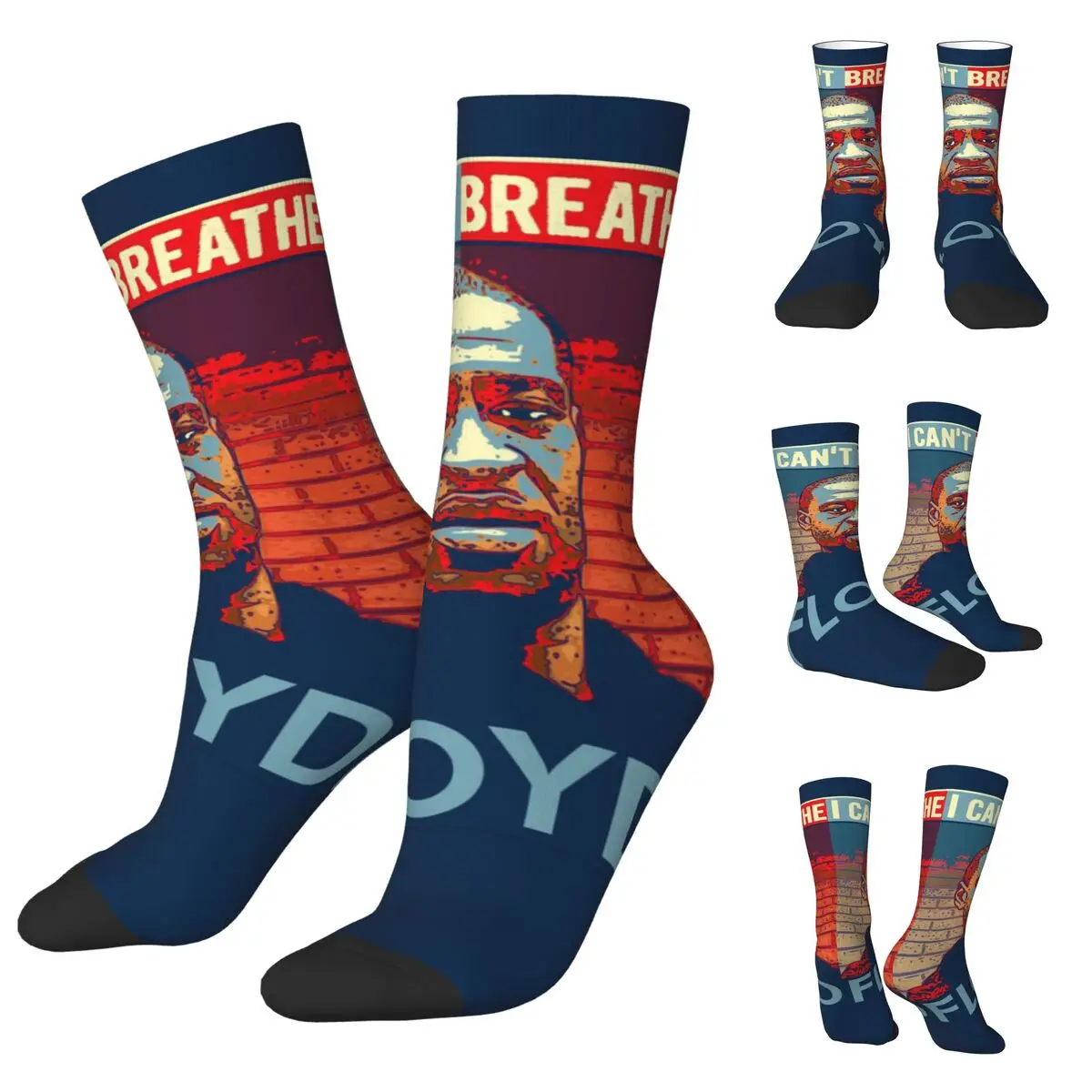 

George Floyd I Can't Breathe Unisex Socks,Hiking 3D Print Happy Socks Street Style Crazy Sock