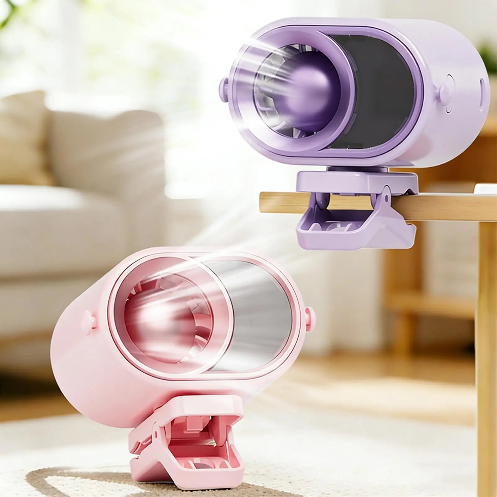 Clip On Fan 4 Speeds Silent Portable Air Cooler Personal Fan Clip On With Light And Lanyard For Home Bedroom Stroller Cart