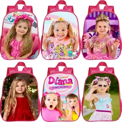 Lightweight Diana Show Print Backpack For Preschool Boys And Girls Kawaii Girl Pattern School Bag Waterproof Kids Backpacks Gift