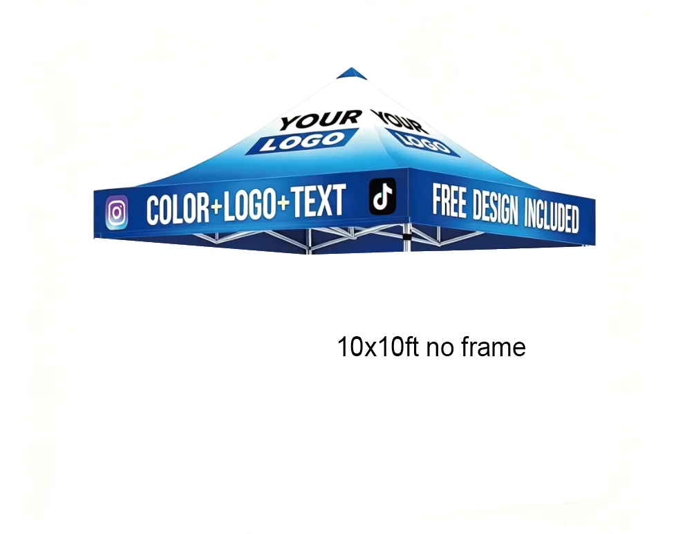 Exhibition Custom Canopy Tent Top 10x10 FT Pop Up Tent Top Cover Replacement For Business Advertising Farm market stall No Frame