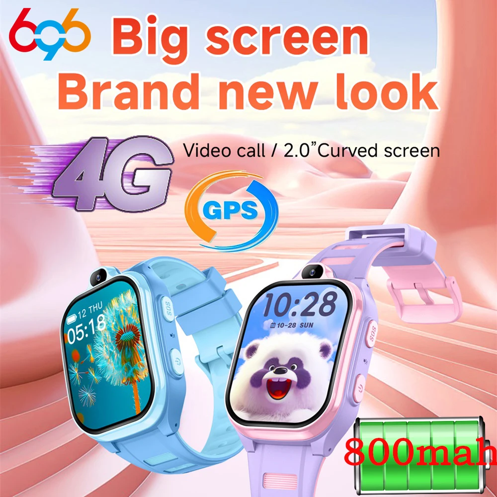 

Смарт-часы с аккумулятором 800 мАч, детские GPS-приложения для видеозвонков, загрузка приложения, детские умные часы, голосовой помощник, 4G-телефонные часы, камера для голосового чата