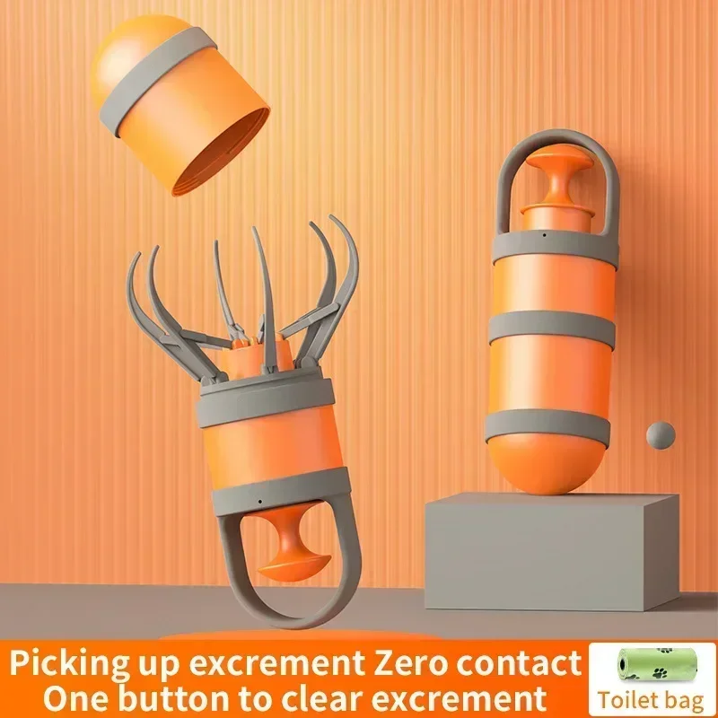 Pet Excrement Shovel Picker Zero-contact Pet Toilet Picker Walking Dog Excrement Picker Garbage Bag Dispenser Dog Accessories