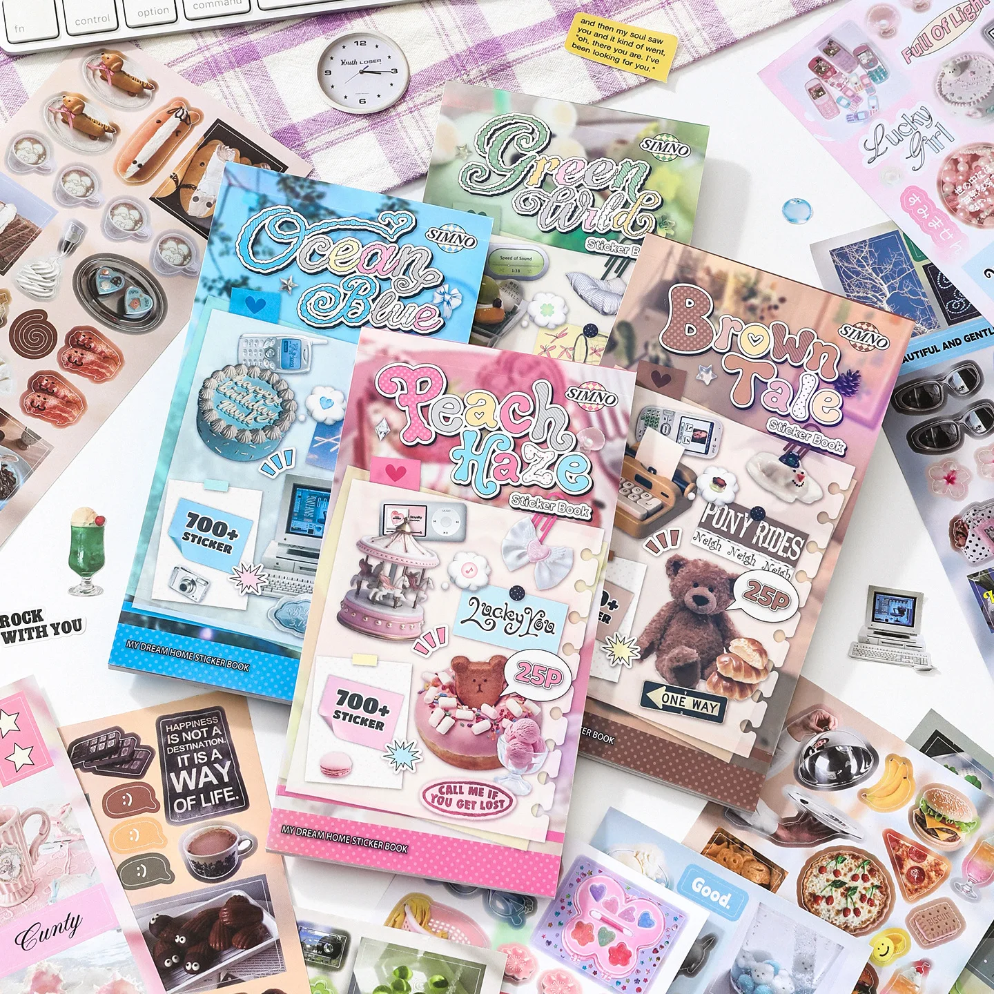 25pcs Stickers Book Ins Style Food Home Handbook Material Film Die-cutting Sticker Book Diy Handmade Scrapbook Stationery