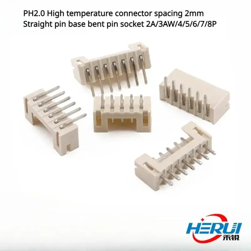 

PH2.0 high-temperature connector with a spacing of 2mm, straight needle socket, bent pin socket 2A/3AW/4/5/6/7/8P