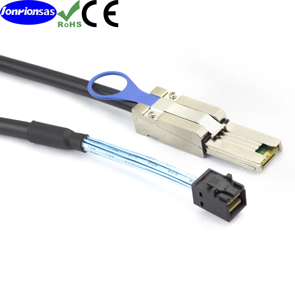 SFF8643 To SFF8088 Mini SAS Straight Cable High Transmission Wire For Server RAID Card SAS Array Storage Extension Cable Multip