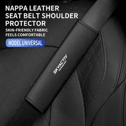 Car Styling Seat Belt Cover Leather Seatbelt Shoulder Strap Protector Pads For Mazda Skyactiv car Accessories