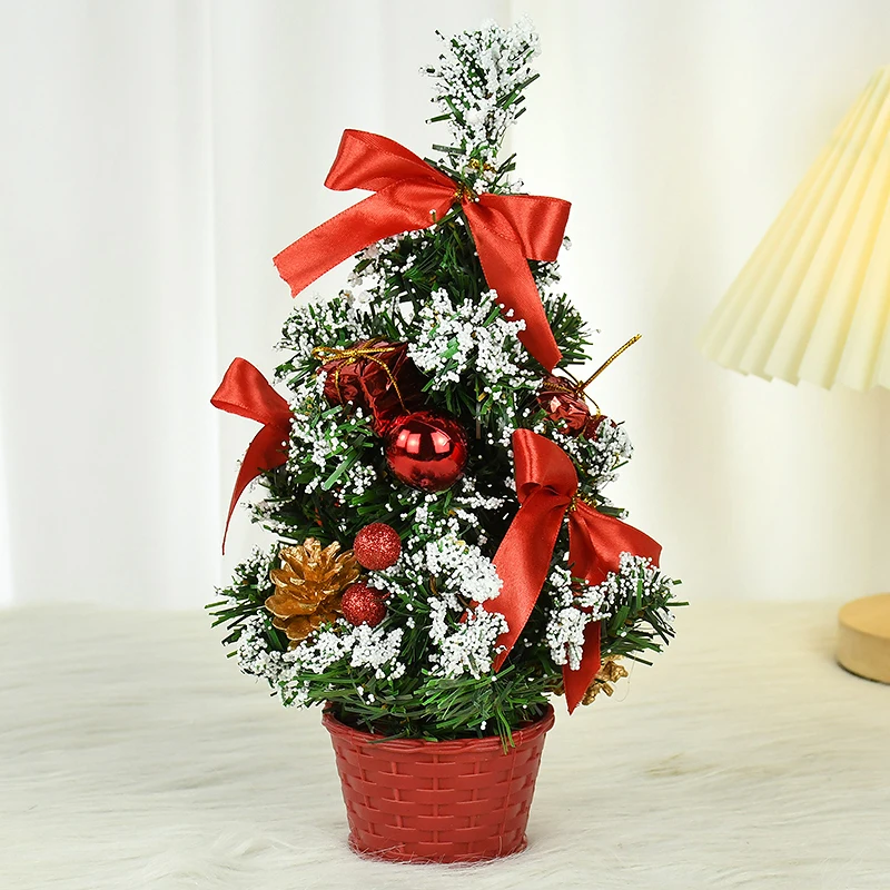 Mini Christmas Tree Festival Decoration Xmas Tree DIY Desktop Ornaments 2024 New Year Christmas Supplies For Home Decor