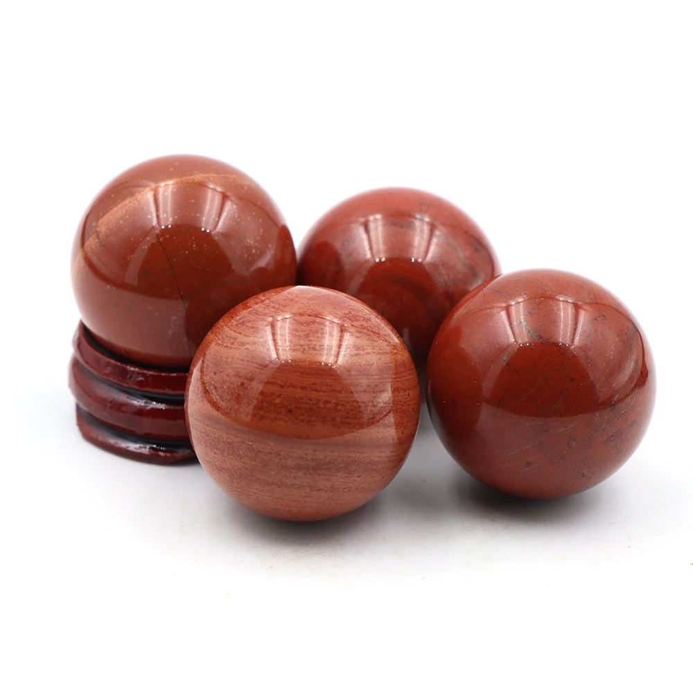 30mm Natural Red Jasper Ball Polished Massage Sphere Ball Reiki Healing Home Decoration Sphere Crystal Stones Exquisite Crafts