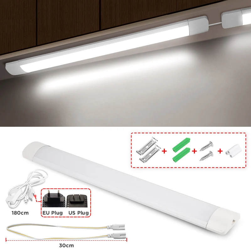 

Led Lights For Kitchen Under Cabinet Lamp 220V 110V 10W 20W T5 Led Tube Plug Bedroom Wardrobe Wall Lamp Home Closet Lighting