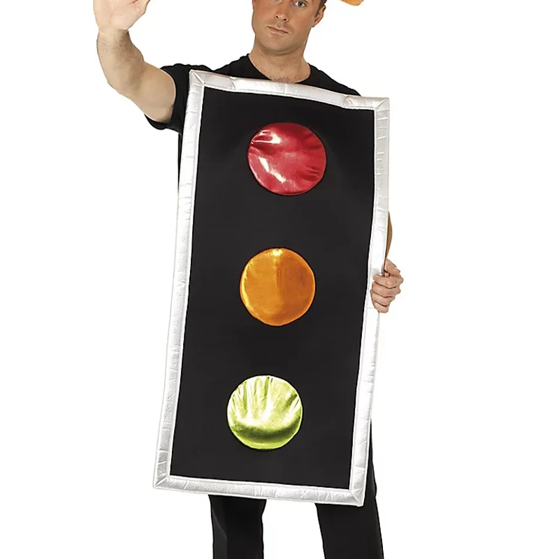 

Orange And Black Traffic Light Unisex Halloween Costume Adult Traffics Lights Costumes