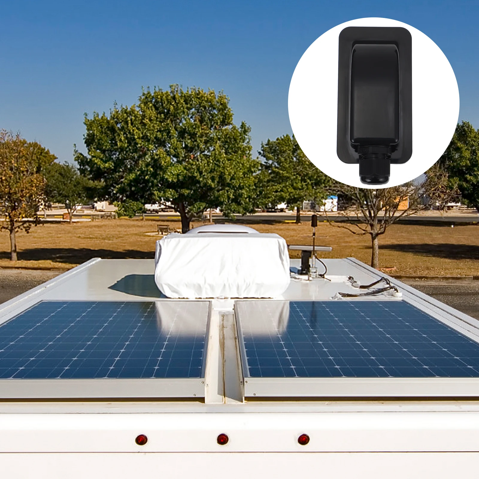 

Single Hole Solar Cable Weatherproof ABS Connector Panels Easy Installation Durable Long Use Solar Accessories Cable Entry