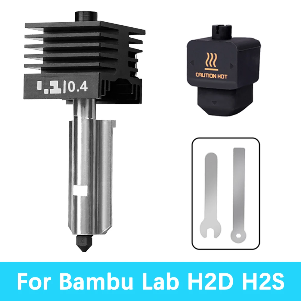 Upgrade Hotend Kit For Bambu Lab H2D H2S H2C 0.2/0.4/0.6/0.8mm  Hardened Steel Nozzle For Bamboo A1 Hot End A1mini
