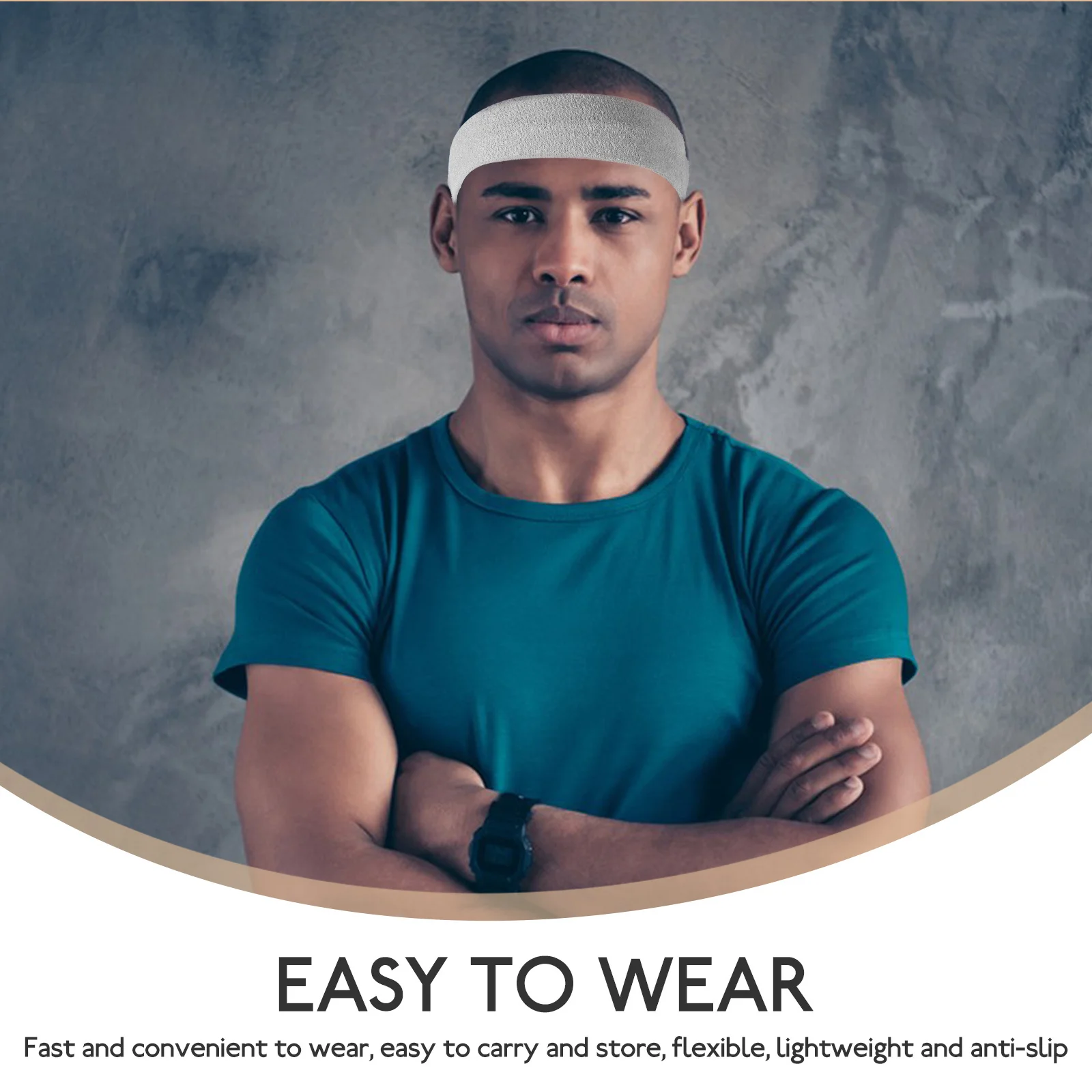 

3Pcs Breathable Sports Sweatbands Headband Anti-Slip Sweat Absorbing Workout Headband Fitness Gym Yoga Sweatbands for Women