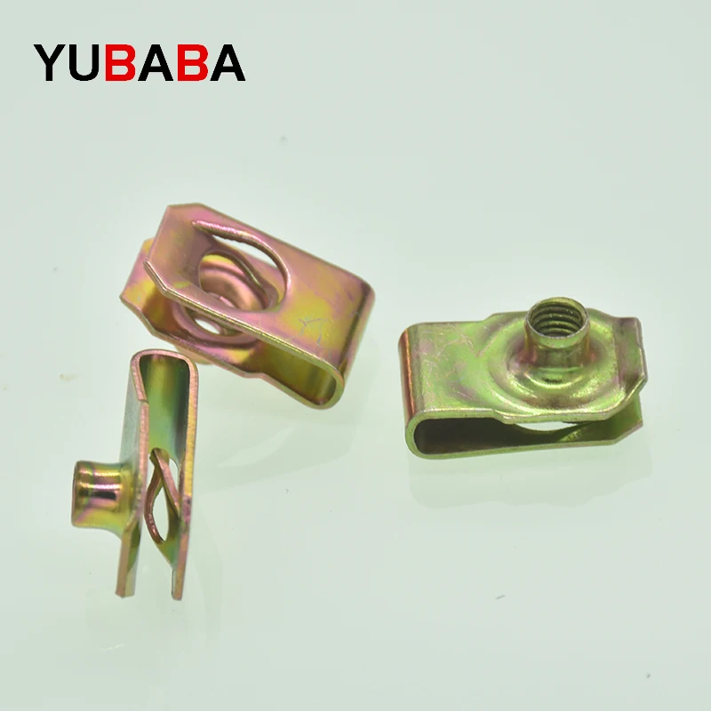 Q312 Spring Nuts M4 M5 M6 M8 M10 U-Type Fasteners Nut with Thread  Reed-Nuts for Car Motorcycle ATV