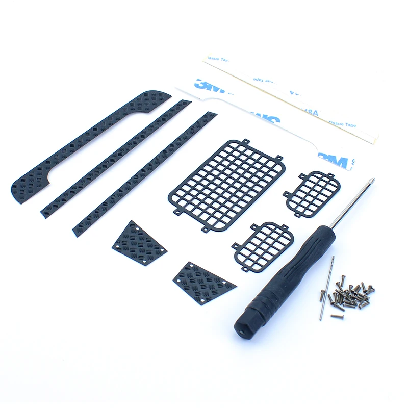 TRX4M Metal Body Skid Plate Decorative Plates Car Window Net for 1/18 RC Crawler Car Traxxas TRX4-M Defender D90 D110 Upgrade