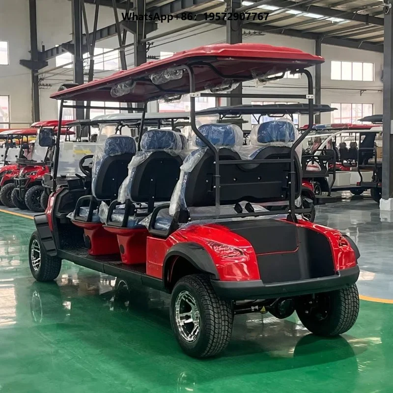 Hot Selling Red 6 Seater Electric Golf Cart Street Golf Buggy