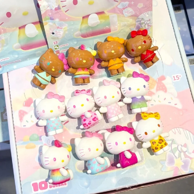 

Sanrio Hello Kitty Summer Rainbow Candy Series Blind Bag Cute Toy Figurine Collectible Trendy Blind Box Plushie Girl Gift
