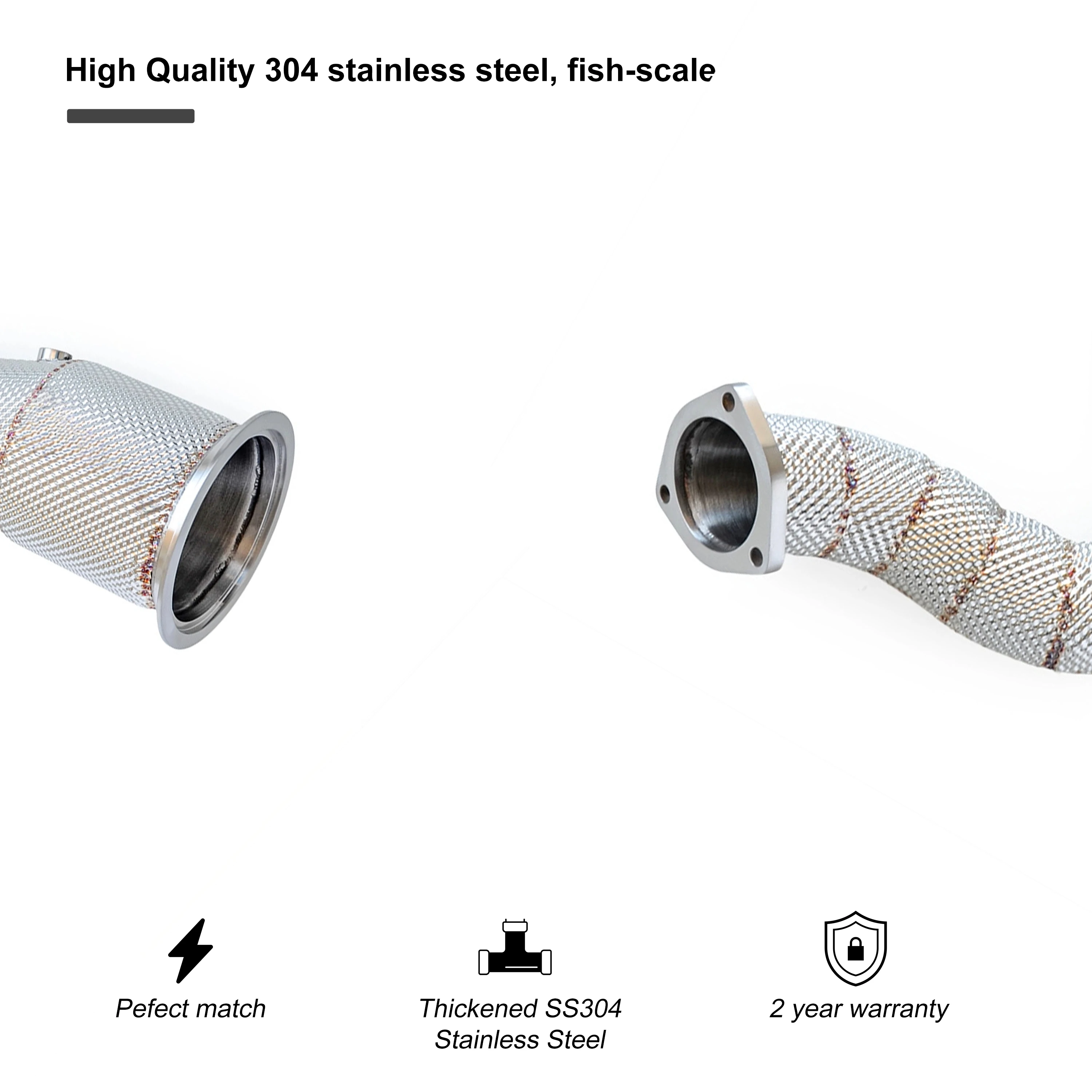 PRO 고품질 배기 다운파이프 포르쉐 카이엔 (E3 9Y0) E-하이브리드 3.0T 열 차단 촉매 배기 파이프 포함