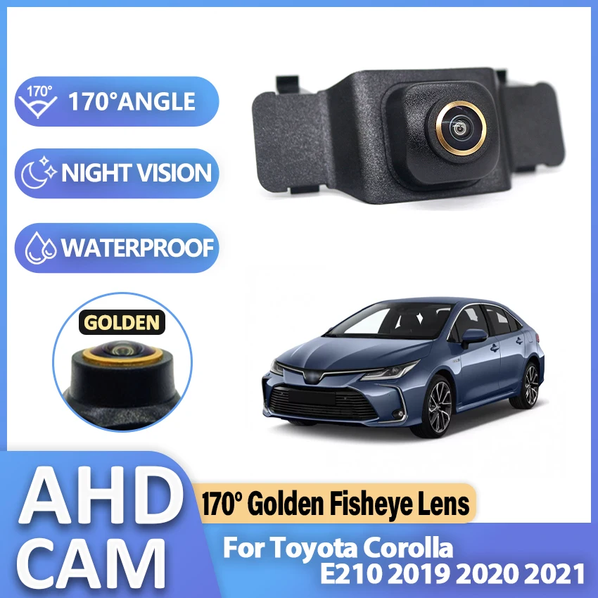 Golden Fisheye Car Front View Camera Parking Logo Camera Night Vision For Toyota Corolla E210 2019 2020 2021 Accessories