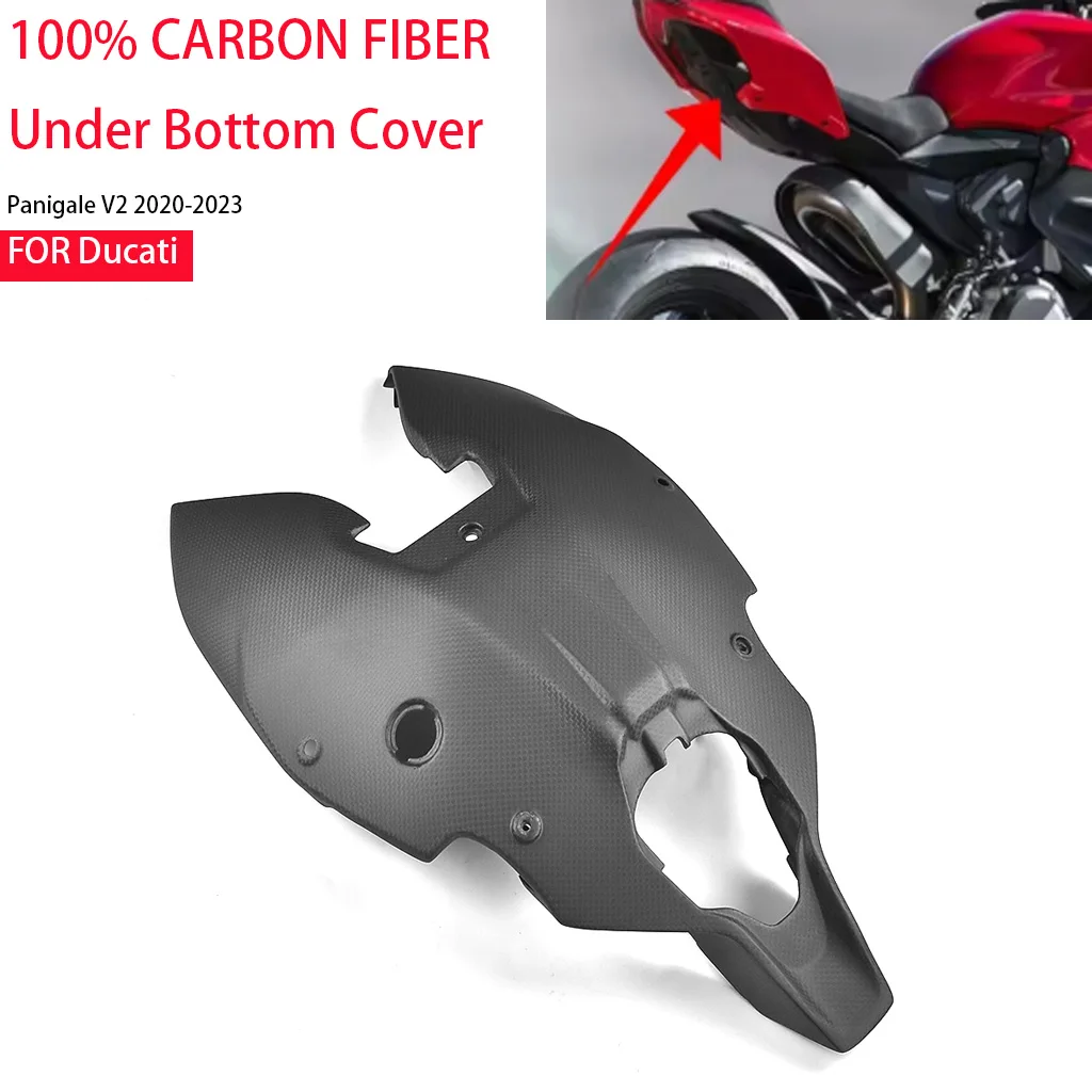 Motorcycle For Ducati Panigale V2 2020-2023 100% 3K Dry Carbon Fiber Rear Tail Seat Under Bottom Cover Accessories Protector