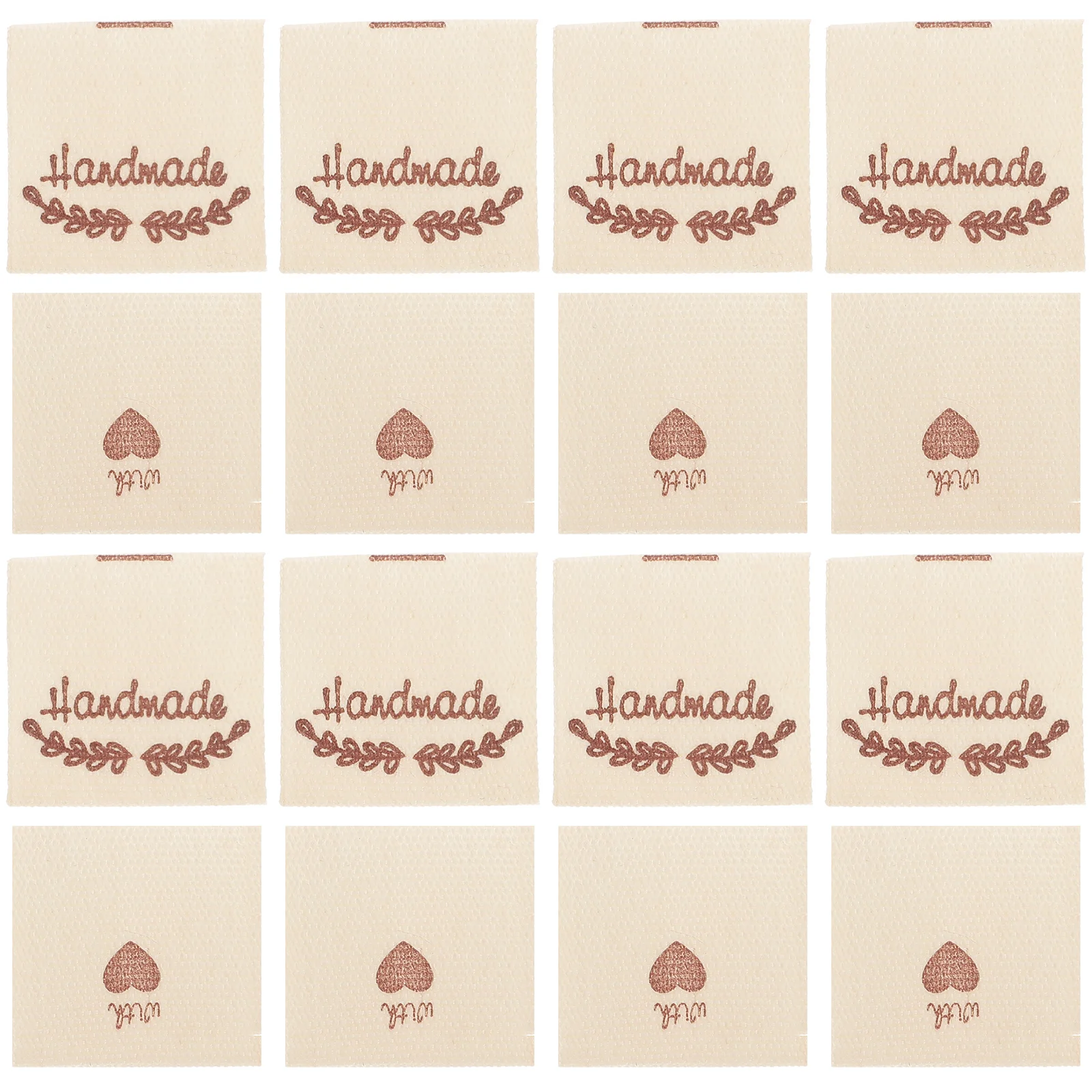 

100Pcs Heart Fabric Tags Handmade Sewing Labels Soft Texture for Clothes Crafts Knitting Crochet Quilts Handmade with