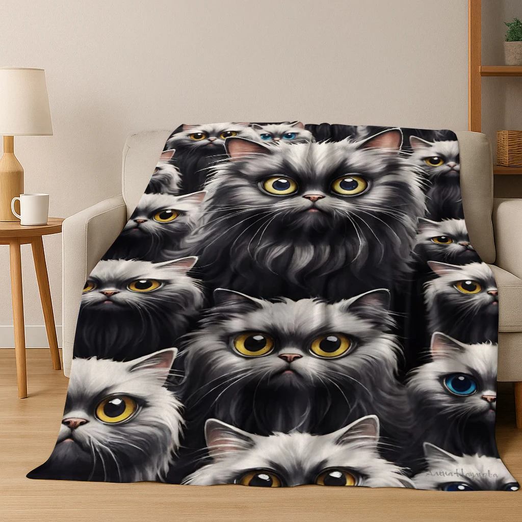 

3D персидское милое фланелевое одеяло с изображением кота и животных, мягкое теплое одеяло для спальни, гостиной, кровати, путешествия, кемпинга, пикника, подарок