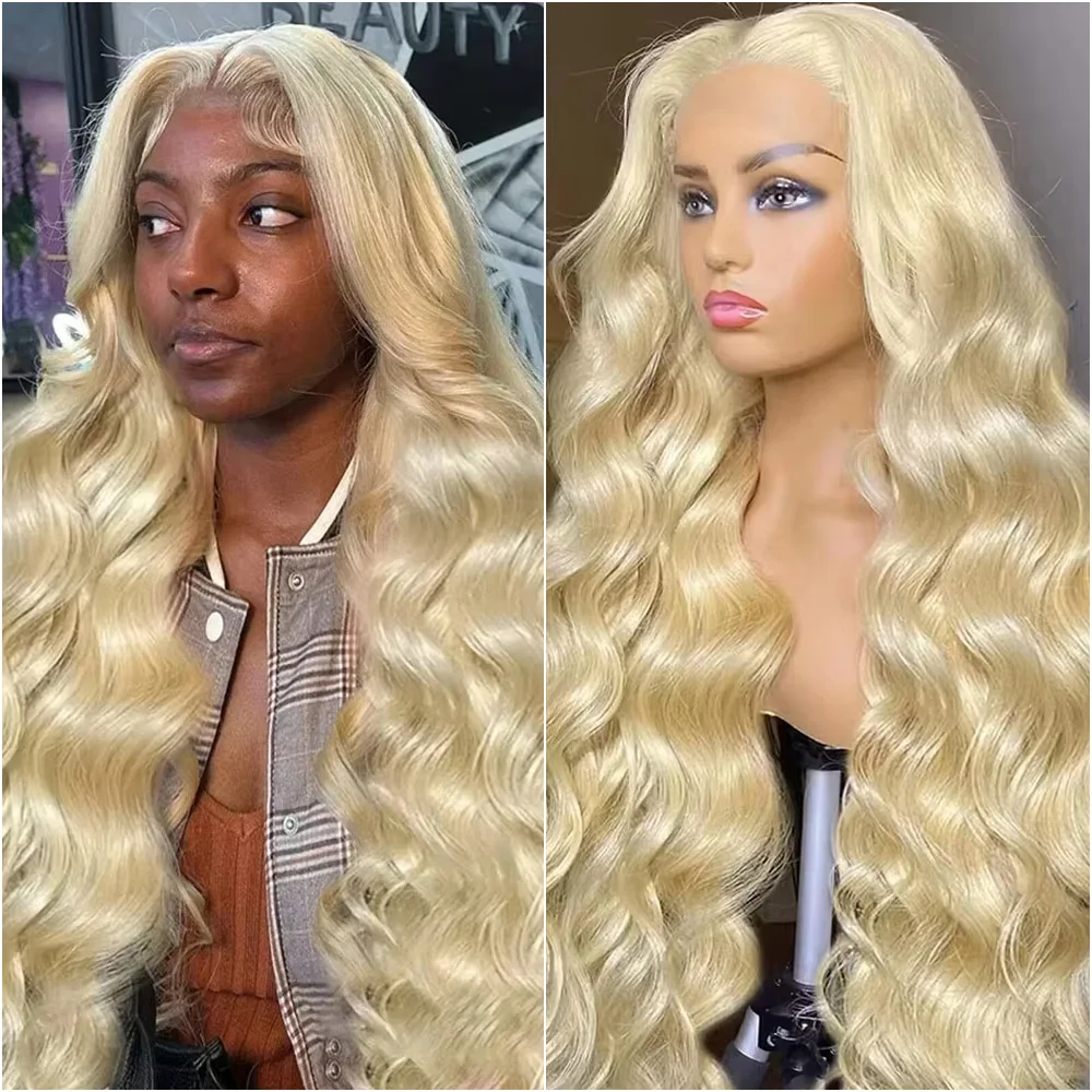 

Парик из 100% натуральных человеческих волос, 220 плотности, блонд 613, с эффектом Body Wave, 13x4, с прозрачным HD-кружевом 13x6, предварительно выщипанный, для женщин