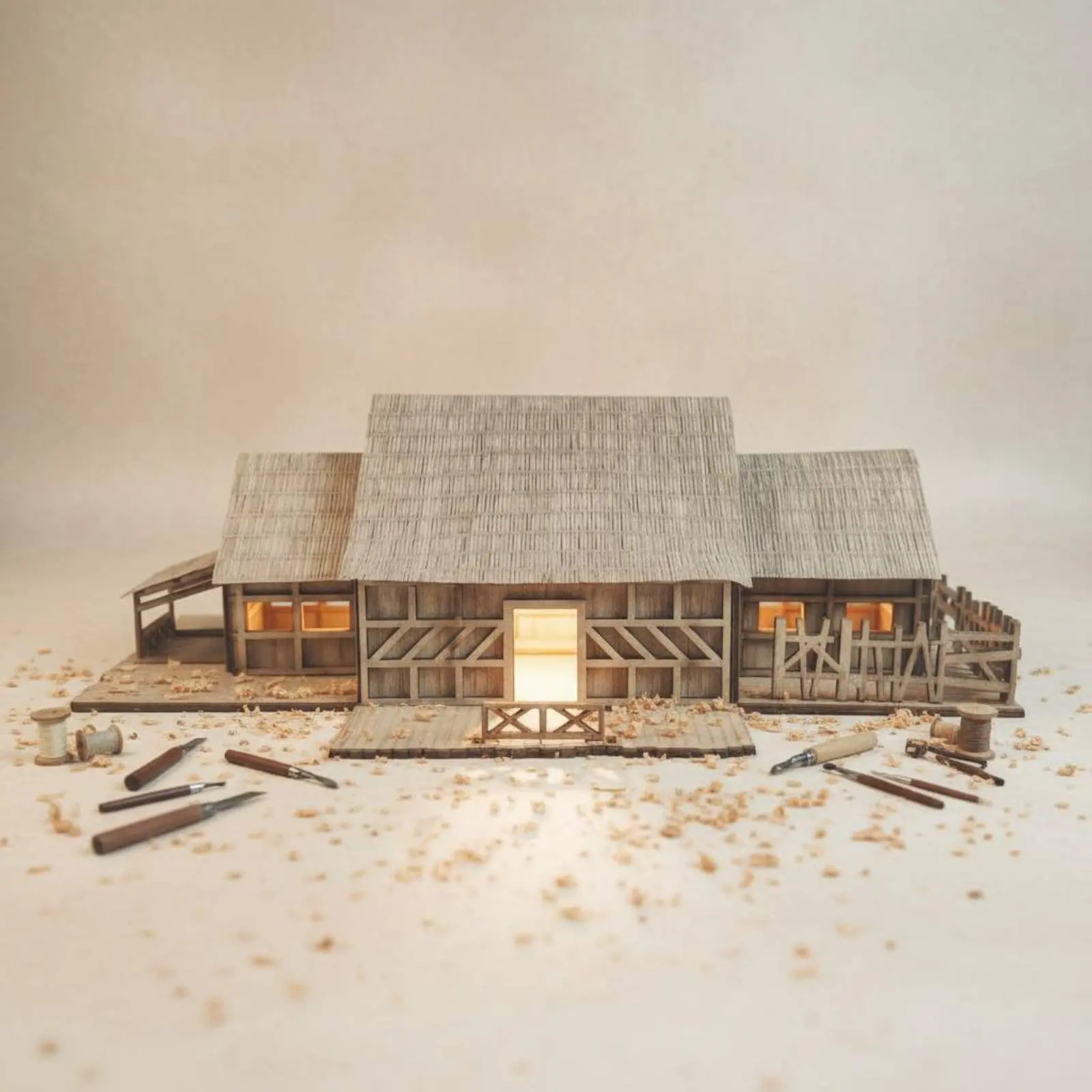 

DIY Model House Finished Product Handmade House Model Dollhouse Kit Educational Craft Decor Gift for Students, Desk Display