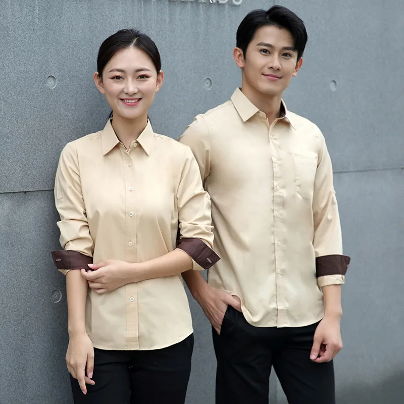 Waiter Workwear Catering Long-Sleeved Women's Hotel Chinese and Western Restaurant Cake Shop Staff Suit Men's Short-S