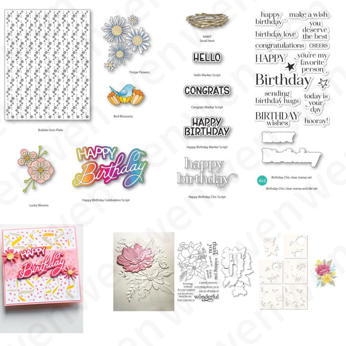 

New Flowers Birds Birthday Alphabet Clear Stamps Metal Cutting Dies Hot Foil Stencil For DIY Scrapbook Decoration Template 2025