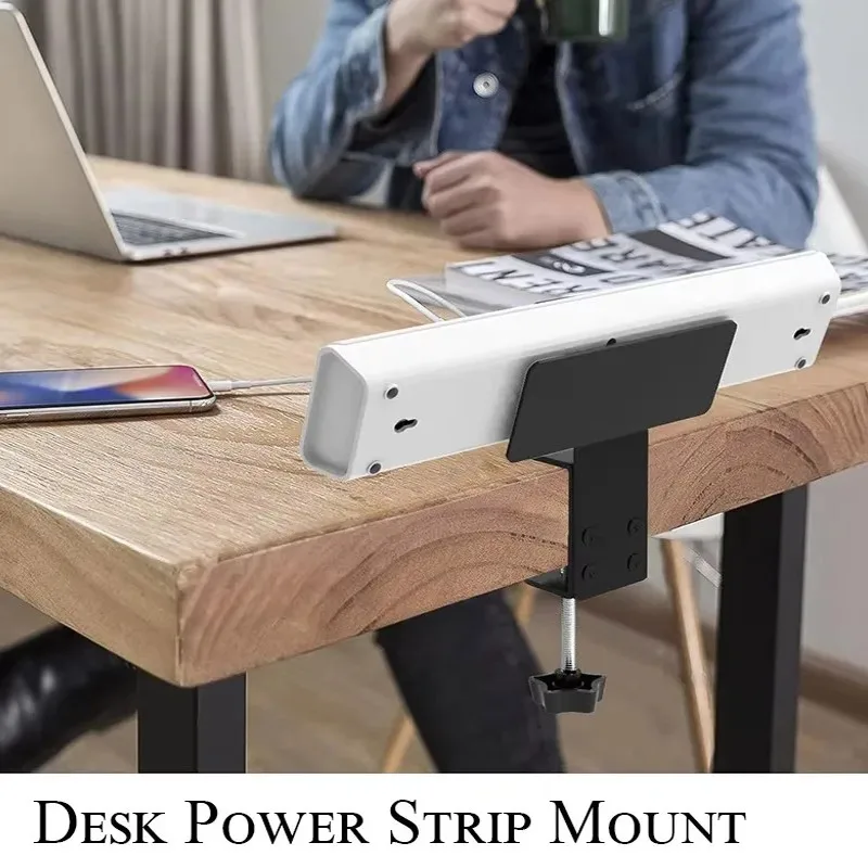 Desktop Power Strip Holder Movable Adjustable Under Desk Socket Mount Bracket Drill Free Outlet Fastener Wire Organizer supplies