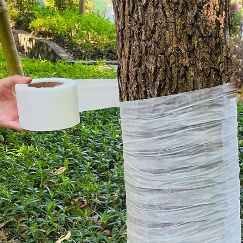 Tree Wrap For Damaged Bark 196Ft Winter Tree Guard Antifreeze Tree Trunk Bandage Breathable Tree Bark Sleeve Non-Woven Fabric