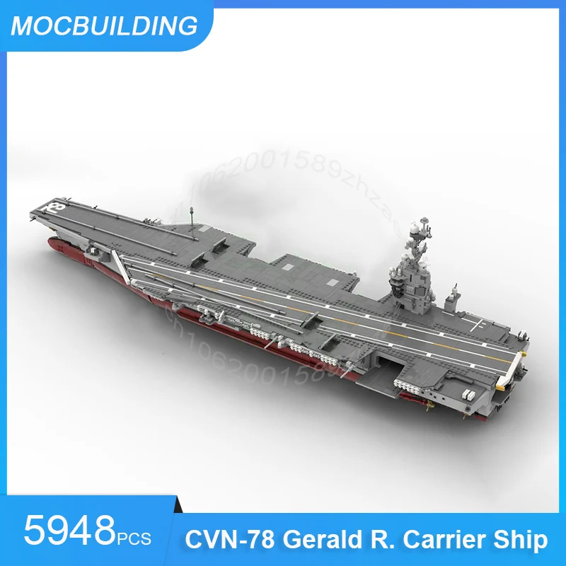 MOC Building Blocks CVN-78 Gerald R. Carrier Ship 1:300 Scale Model DIY Assemble Bricks Transportation Xmas Toys Gifts 5948PCS