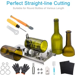 Stainless Steel Glass Bottle Cutter Adjustable Glass Bottle Cutter Kit for DIY Creation Fix Bottle Cutter for Round Oval Bottles