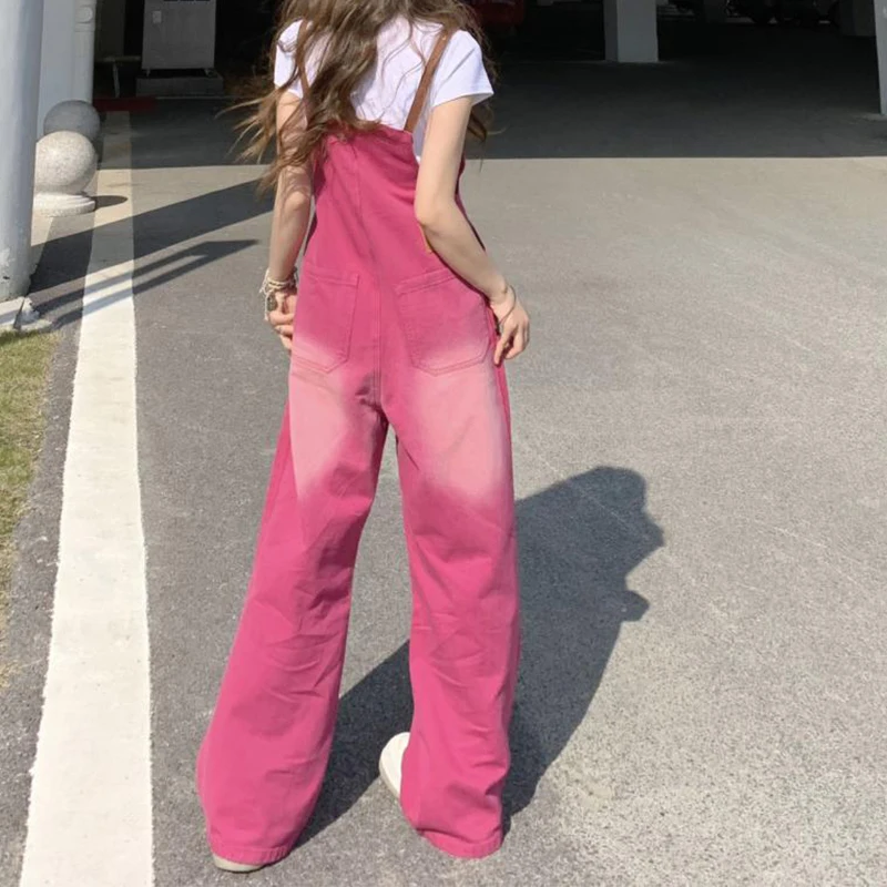 Cute Women Off Shoulder Denim Jumpsuit With Pocket Sleeveless Backless Straight Long Jumpsuits Summer Fashion Romper Streetwear