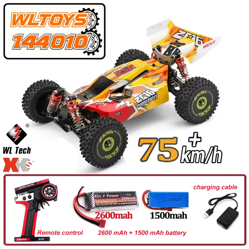 

4WD WLtoys144016 144001 144010 High-speed Racing Car, 2.4G Remote Control Car,with A Speed of Up To 35/60/75 Kilometers Per Hour