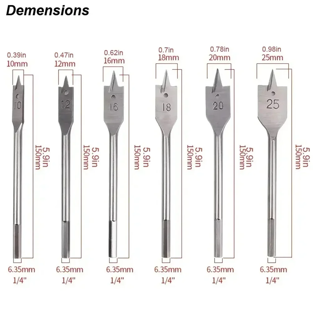 6-25mm HSS Square hole drill Woodworking Drill Auger Mortising Chisel Drill Set DIY Furniture Square Woodworking drill