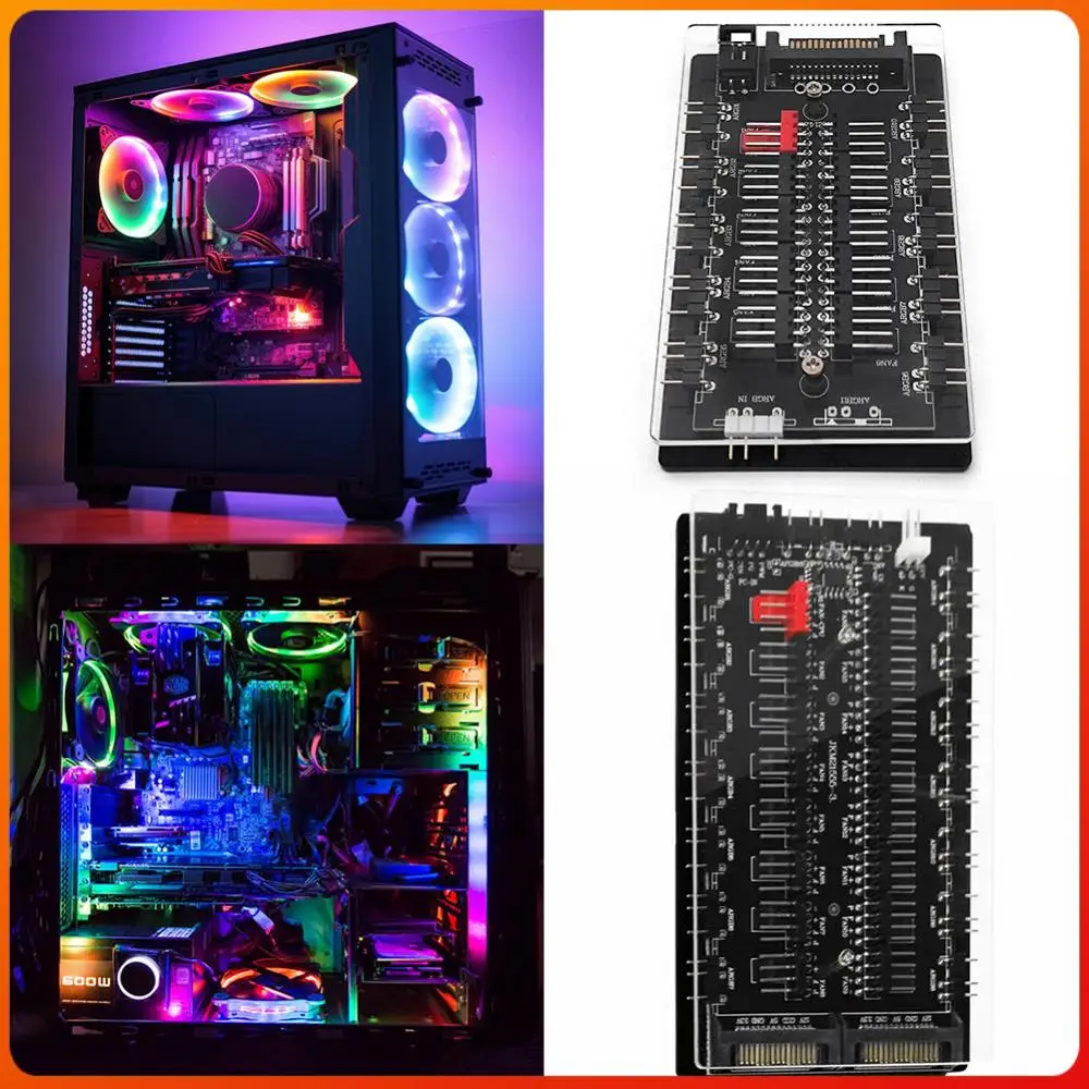 Hub de 4 pines PWM y 5V 3 pines ARGB 10/16, Hub ARGB y PWM Cooler Master, controlador de ventiladores con alimentación SATA, divisor de hub para computadora de escritorio PC