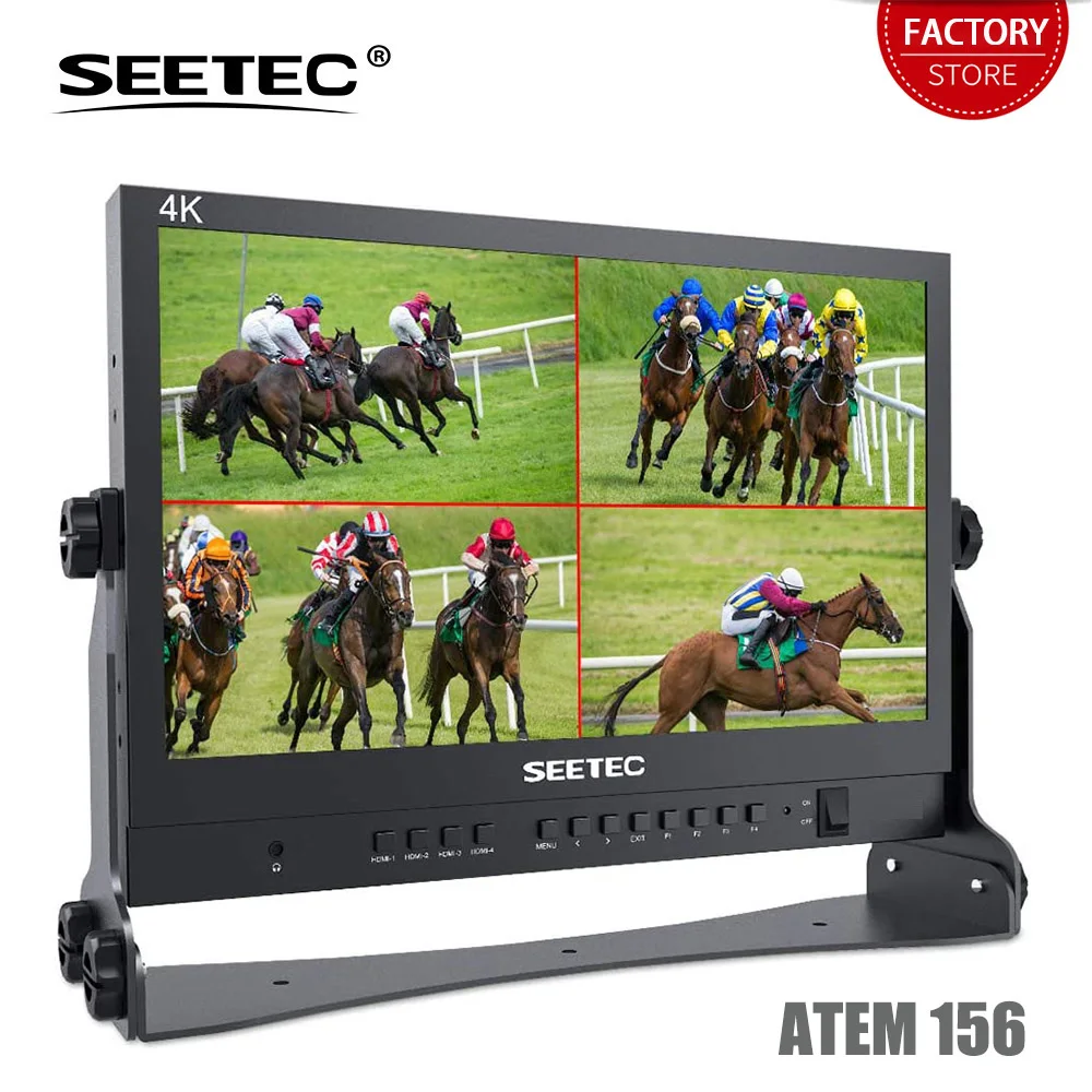 FEELWORLD ATEM156 15.6 Inch Live Streaming Broadcast Director Monitor for ATEM Mini Video Switcher Mixer Pro StudioEM Mini