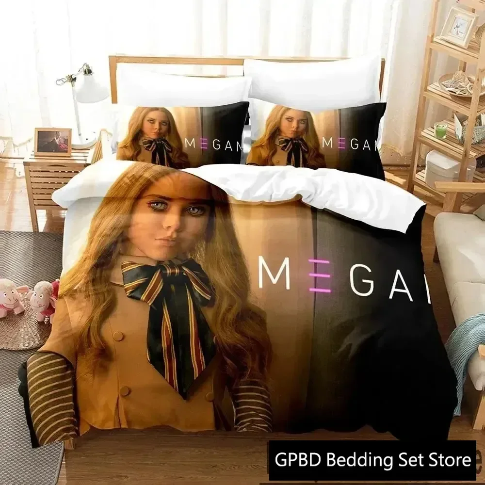 

3D Print M3GAN Movie Bedding Set Boys Girls Twin Queen King Size Duvet Cover Pillowcase Bed boys Adult Home Textileextile