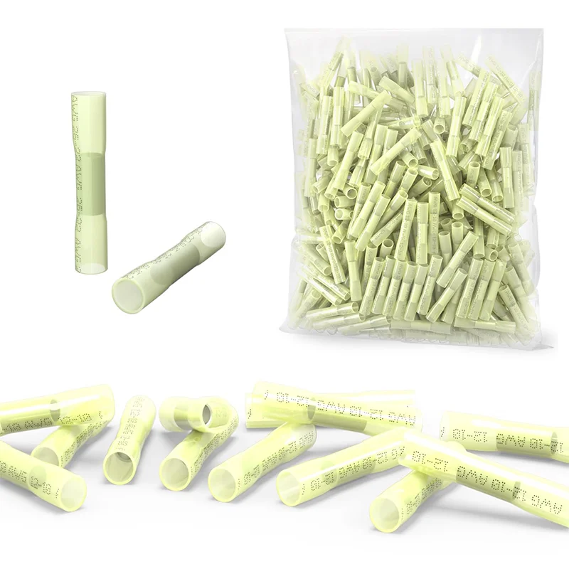 

50Pcs Marine Grade Heat Shrink Crimp Connectors 12-10 AWG yellow Insulated Waterproof